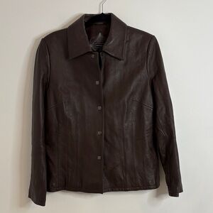 Vintage Chocolate Brown Leather Jacket